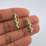 Topos Destello Rectangulos Esmeraldas 3.2gr / 7.5mm Oro Amarillo 18K %