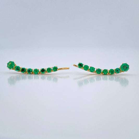 Topos Destello Esmeraldas 2.2gr / 3.7mm Oro Amarillo 18K %