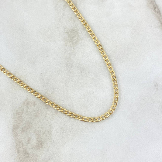 Cadena Cubana 3.85gr / 60cm / 2.4mm Oro Amarillo +1 18K