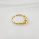Anillo Solitario Churumbela 2.1 g / T6 1/2 Dos Oros Amarillo Blanco 18K