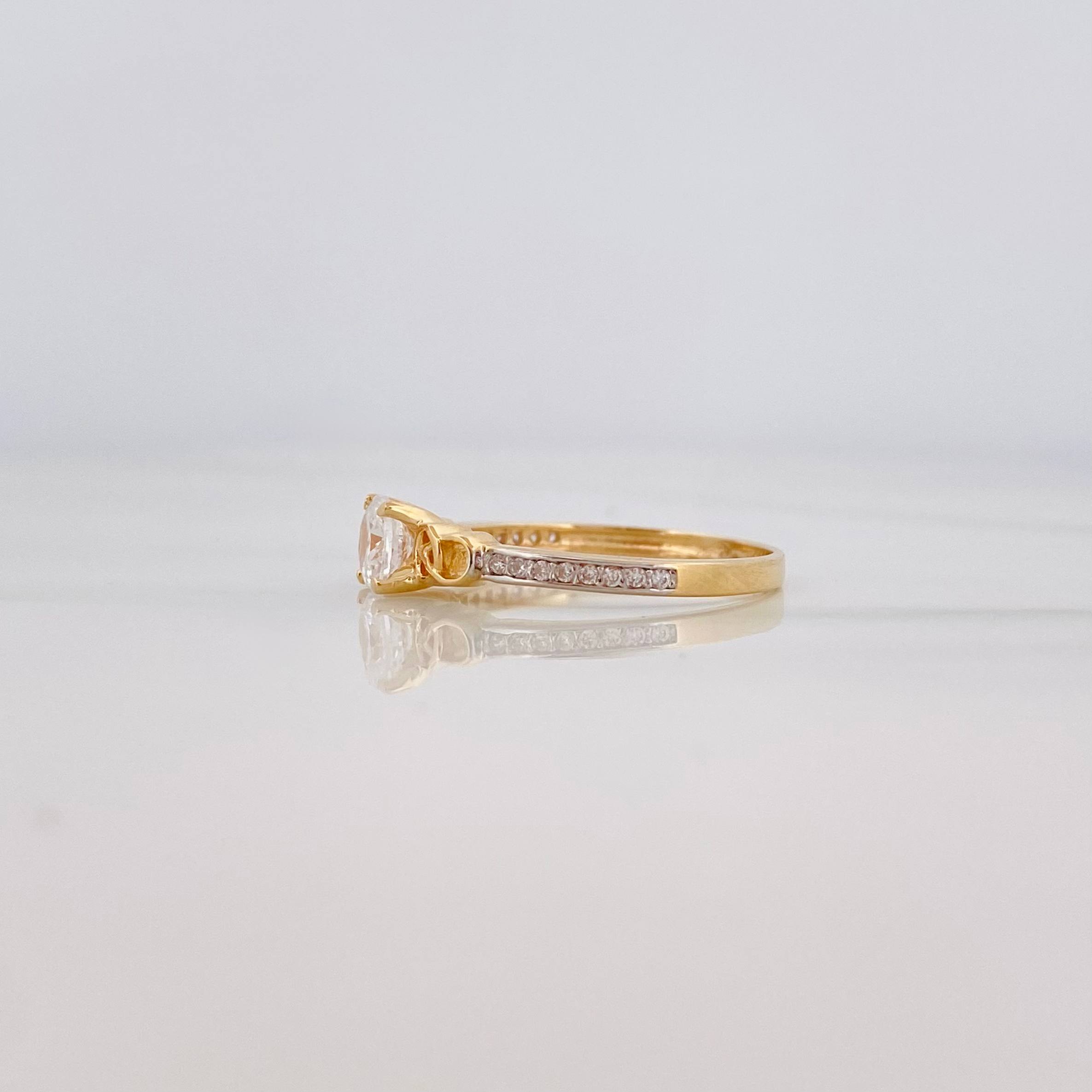 Anillo Solitario Churumbela 2.1 g / T6 1/2 Dos Oros Amarillo Blanco 18K