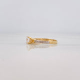 Anillo Solitario Churumbela 2.1 g / T6 1/2 Dos Oros Amarillo Blanco 18K