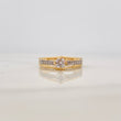 Anillo Solitario Puente 2.35 g / T6 1/2 Dos Oros Amarillo Blanco 18K