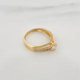 Anillo Solitario Puente 2.35 g / T6 1/2 Dos Oros Amarillo Blanco 18K