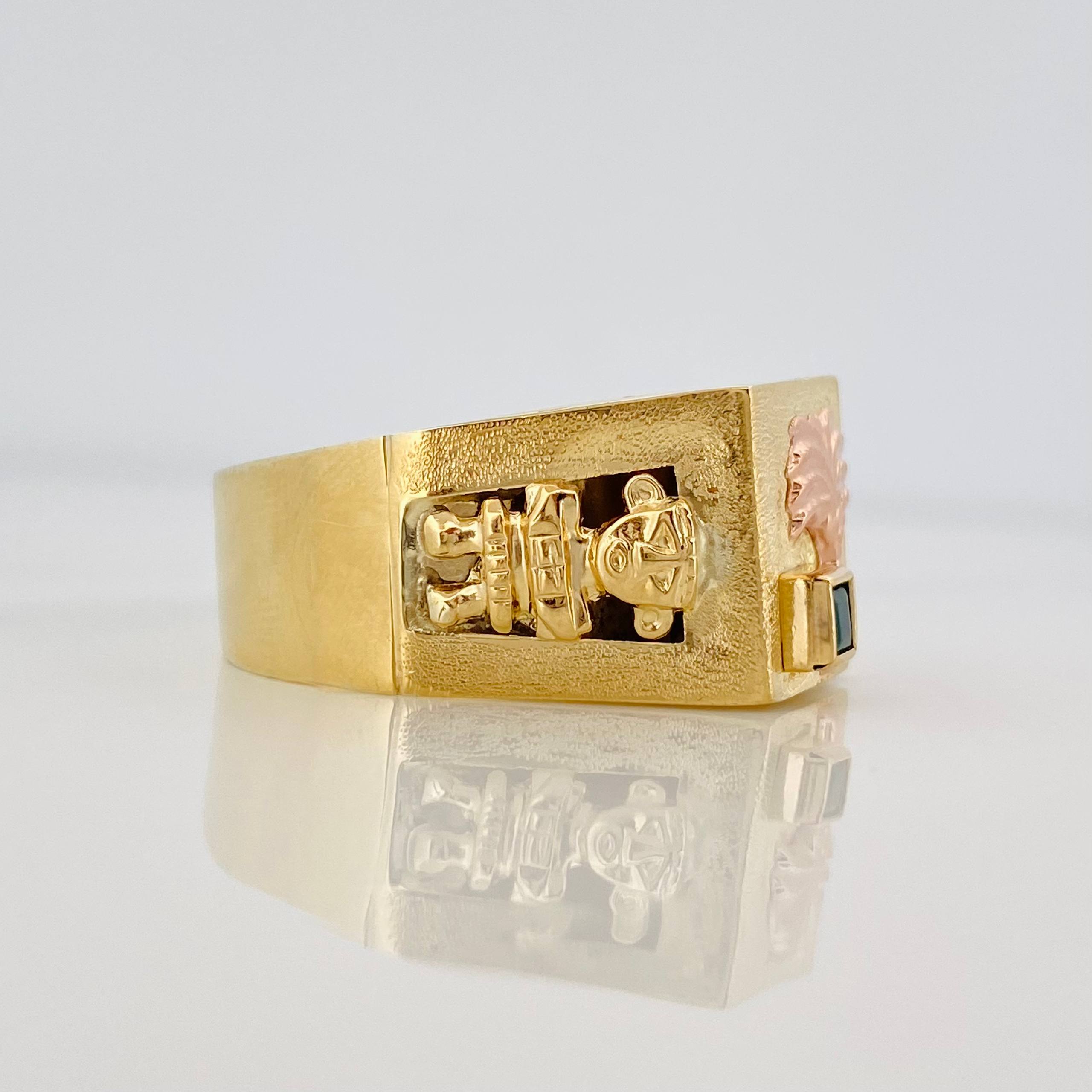 Anillo Palmera 4.15 g / T9 1/2 Dos Oros Amarillo Rosa 18K
