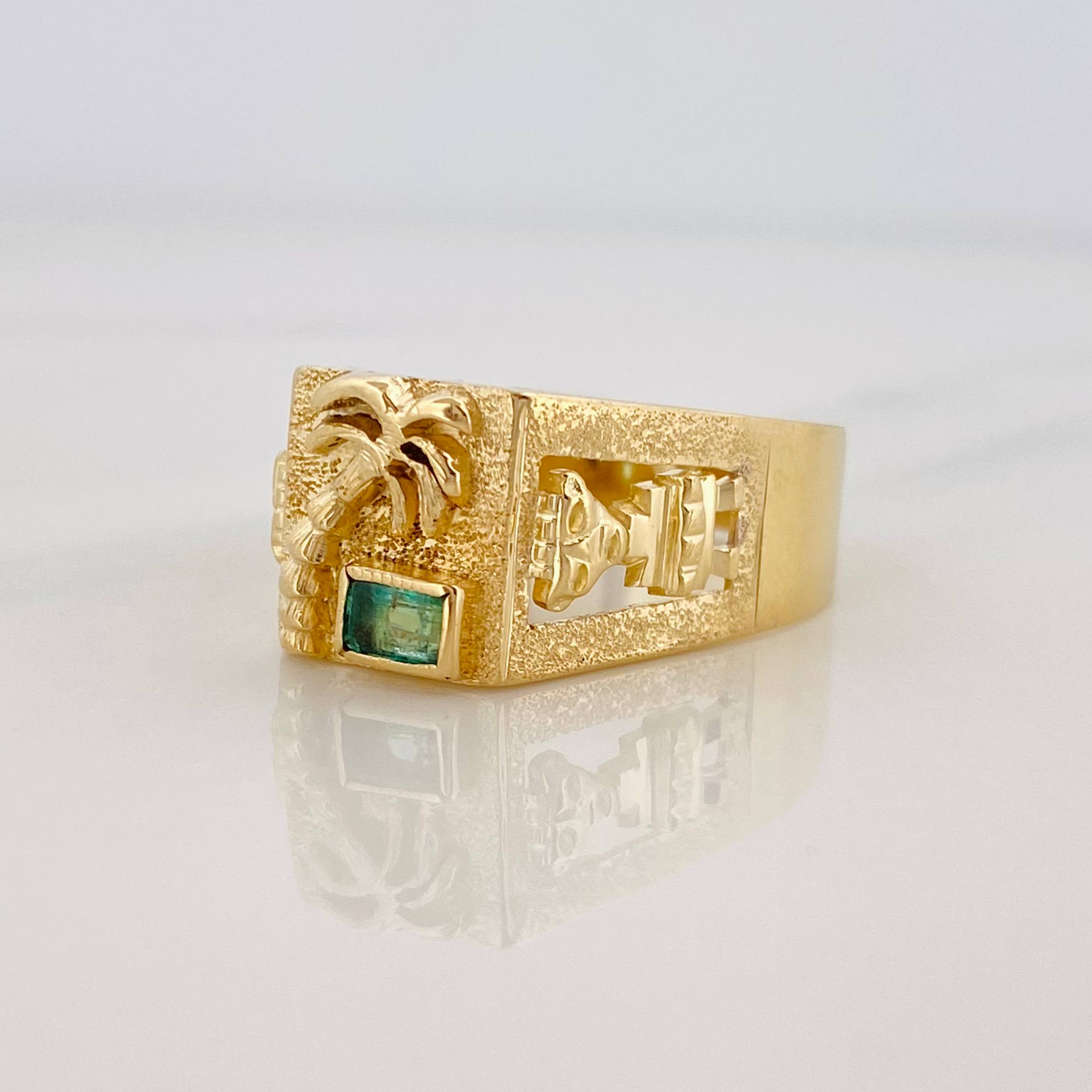 Anillo Palmera 4.75 g / T9 1/2 Oro Amarillo 18K
