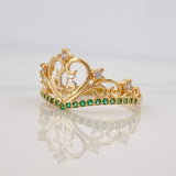 Anillo 15S Corazon 2.1 g / T5 3/4 Dos Oros Amarillo Blanco 18K