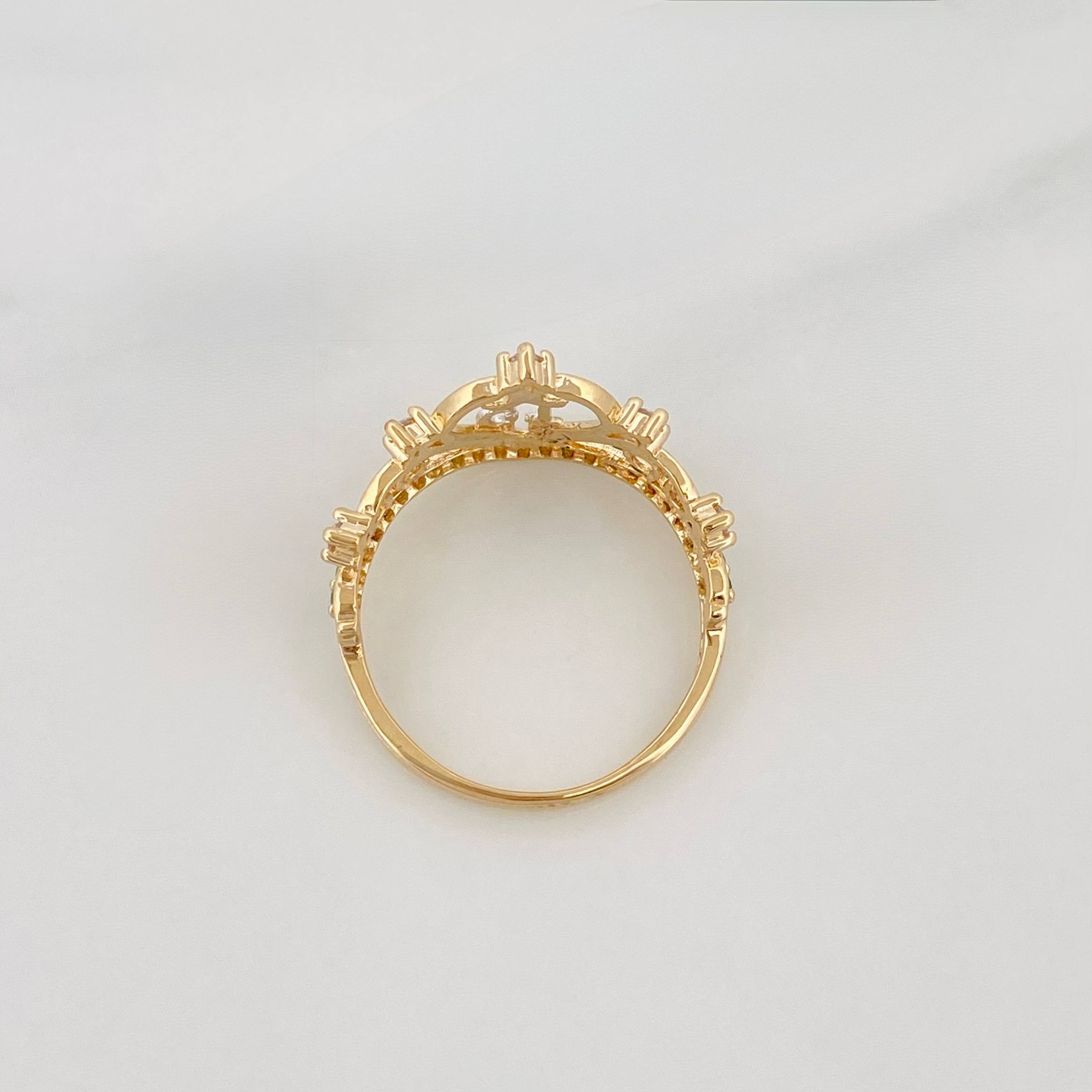 Anillo 15S Corazon 2.1 g / T5 3/4 Dos Oros Amarillo Blanco 18K