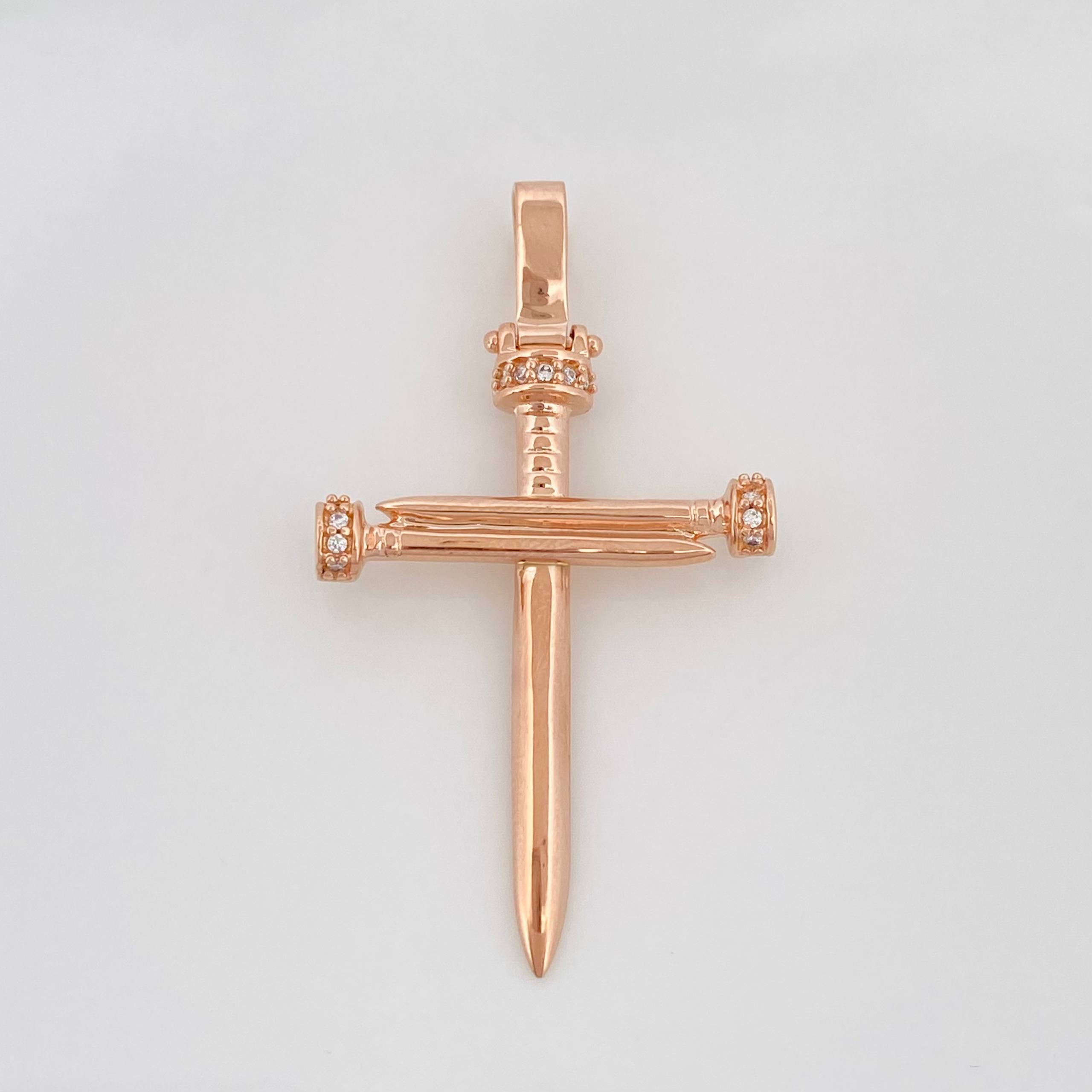 Dije Cruz 3.7 g / 4.3 cm Oro Rosa 18K
