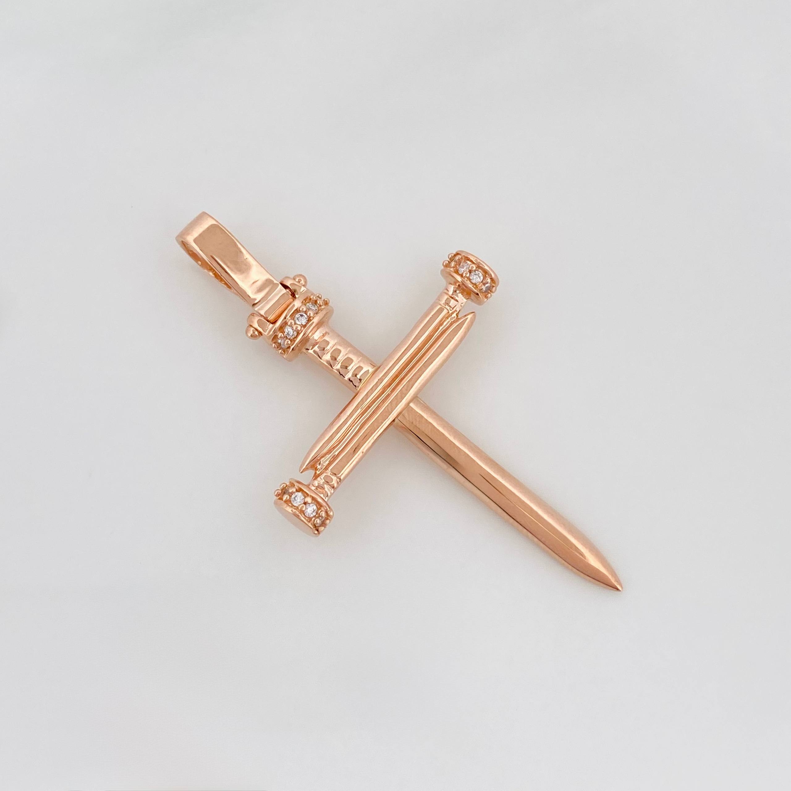 Dije Cruz 3.7 g / 4.3 cm Oro Rosa 18K