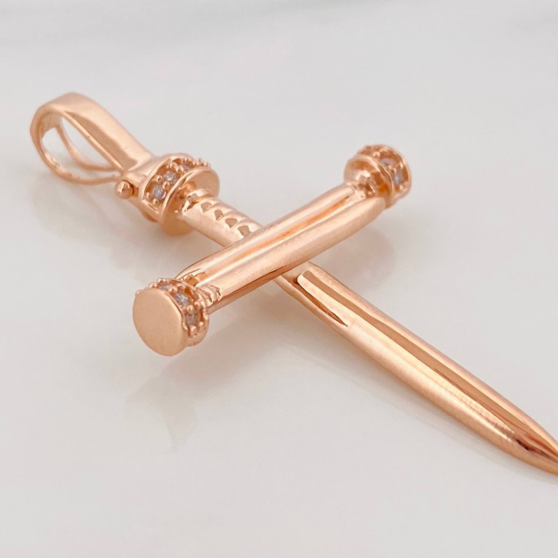 Dije Cruz 3.7 g / 4.3 cm Oro Rosa 18K