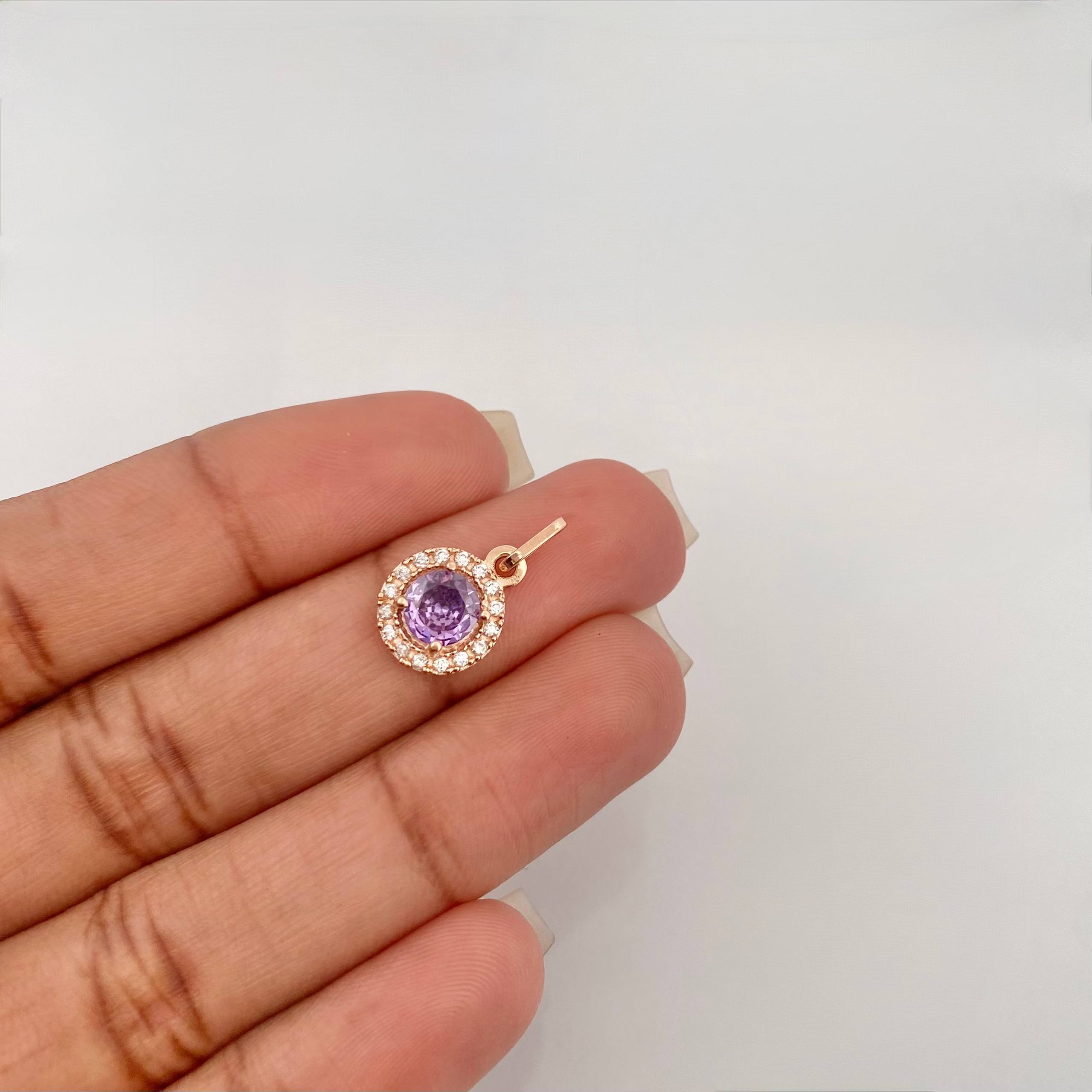Dije Halo Redondo 1.7 g / 1.6 cm Oro Rosa 18K