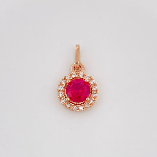 Dije Halo Redondo 1.6 g / 1.6 cm Oro Rosa 18K