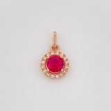 Dije Halo Redondo 1.6 g / 1.6 cm Oro Rosa 18K