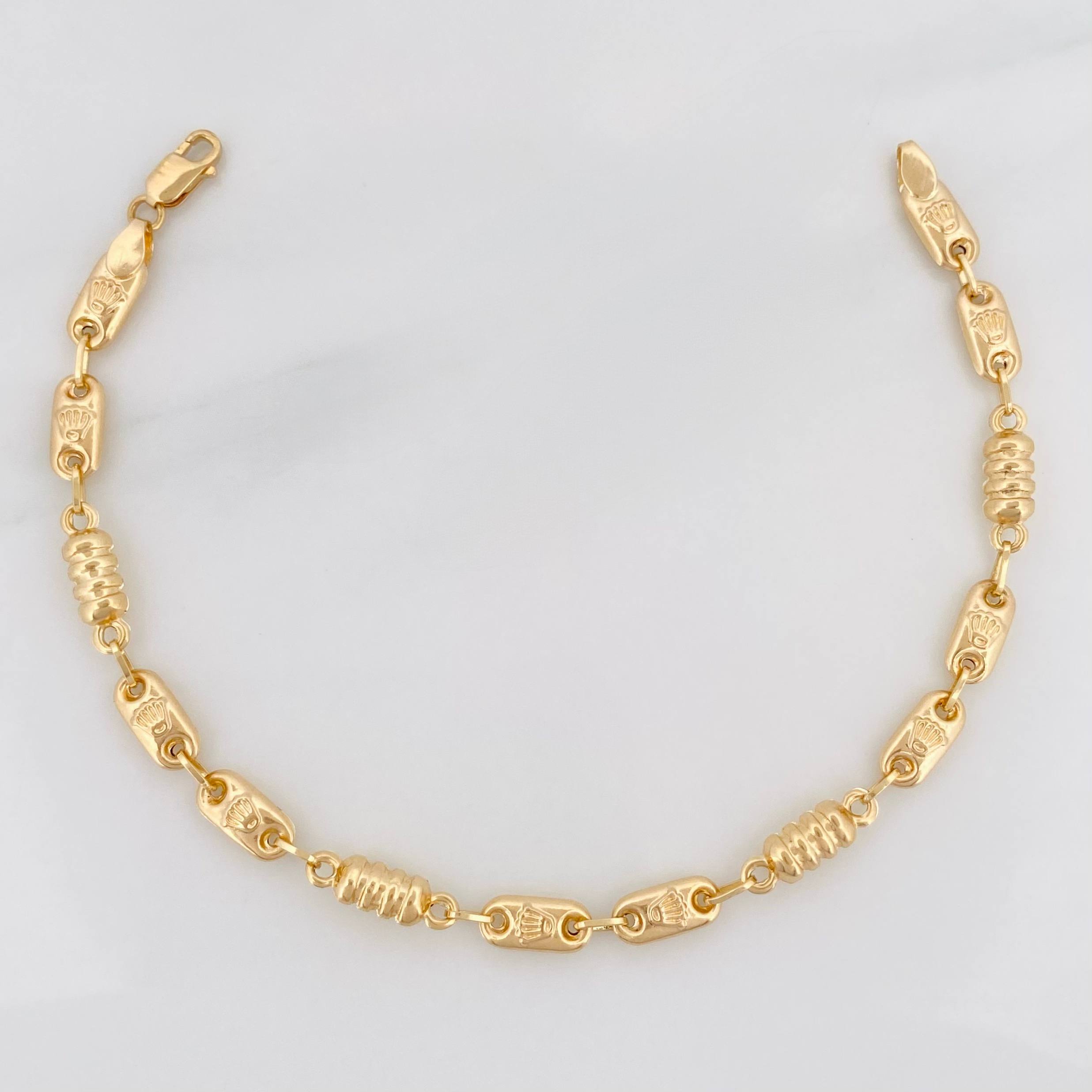 Pulso Rustico Corona 3.4 g / 18 cm / 4 mm Oro Amarillo 18K