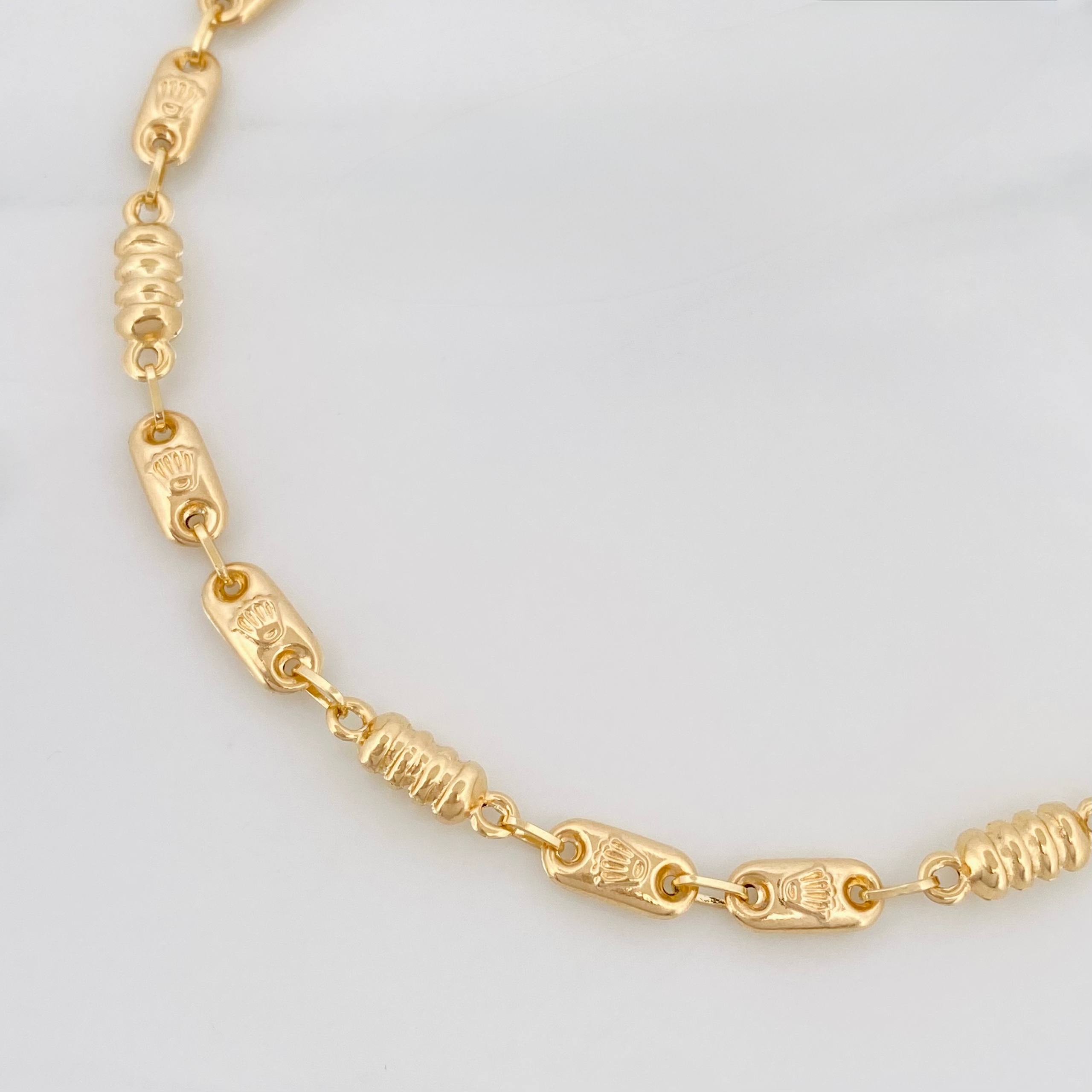 Pulso Rustico Corona 3.4 g / 18 cm / 4 mm Oro Amarillo 18K