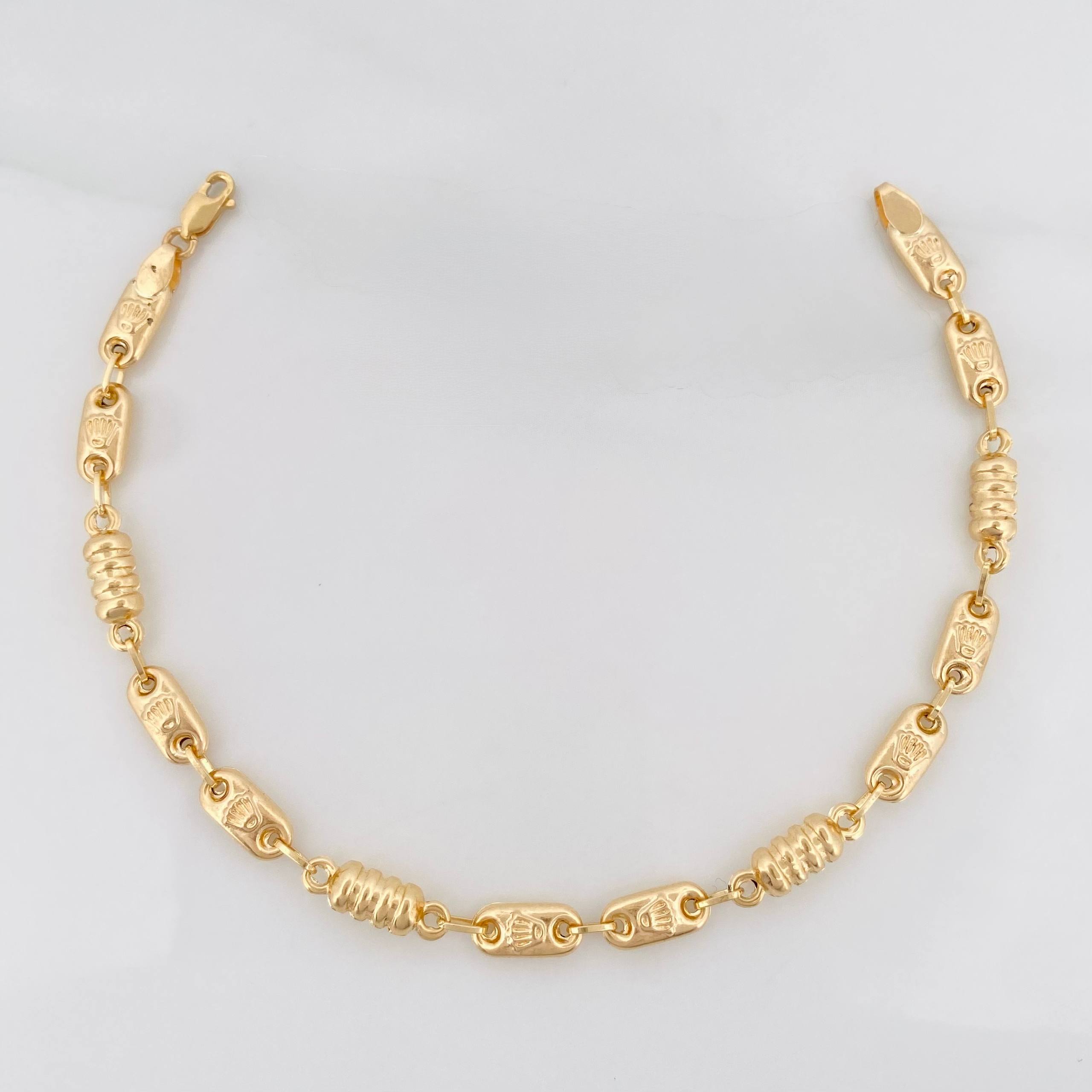 Pulso Rustico Corona 3.3 g / 18 cm / 4 mm Oro Amarillo 18K
