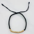 Pulsera Tejida Negro Tennis Oro Amarillo 18K
