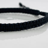 Pulsera Tejida Negro Tennis Oro Amarillo 18K