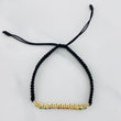 Pulsera Tejida Negro Tennis Oro Amarillo 18K