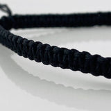 Pulsera Tejida Negro Tennis Oro Amarillo 18K