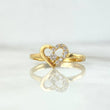 Anillo Corazon 1.55gr / T6 1/2 / Circones Blancos Oro Amarillo