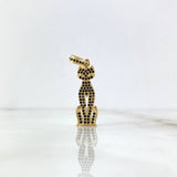 Dije Gato 2.15gr / 3.2cm / Circones Negros Oro Amarillo