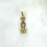 Dije Gato 2.15gr / 3.2cm / Circones Negros Oro Amarillo