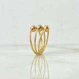 Anillo Tres Aros 2.05gr / T 7 / 5mm Bolas Diamantadas Tres Oros