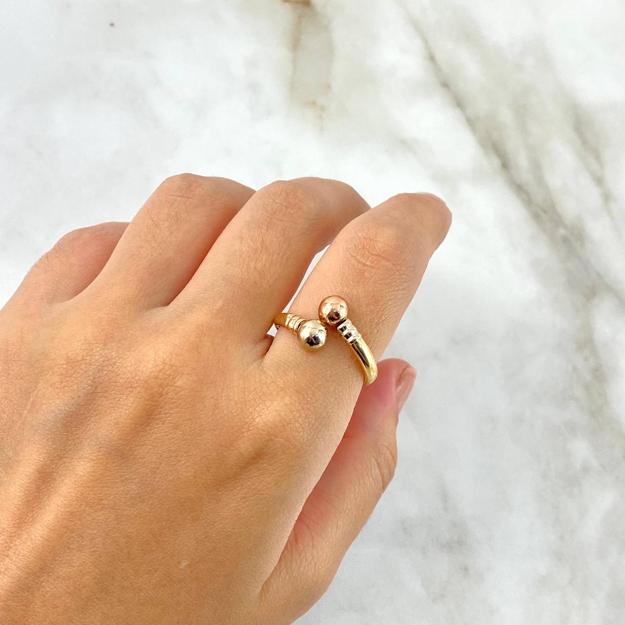 Anillo Tu Y Yo 1.95gr / T8 / 6mm Bola Lisa Oro Amarillo ©