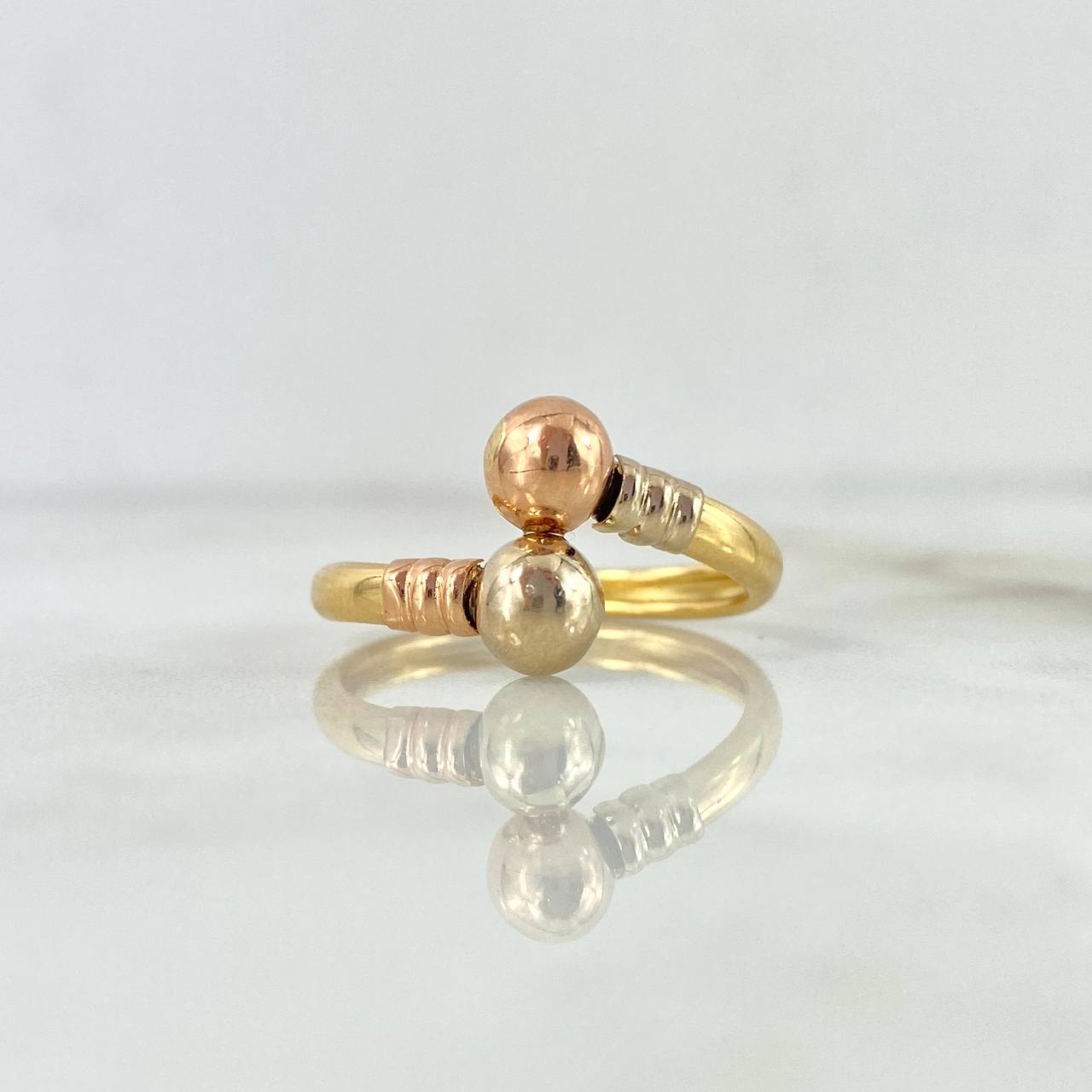 Anillo Tu Y Yo 1.95gr / T8 / 6mm Bola Lisa Oro Amarillo ©