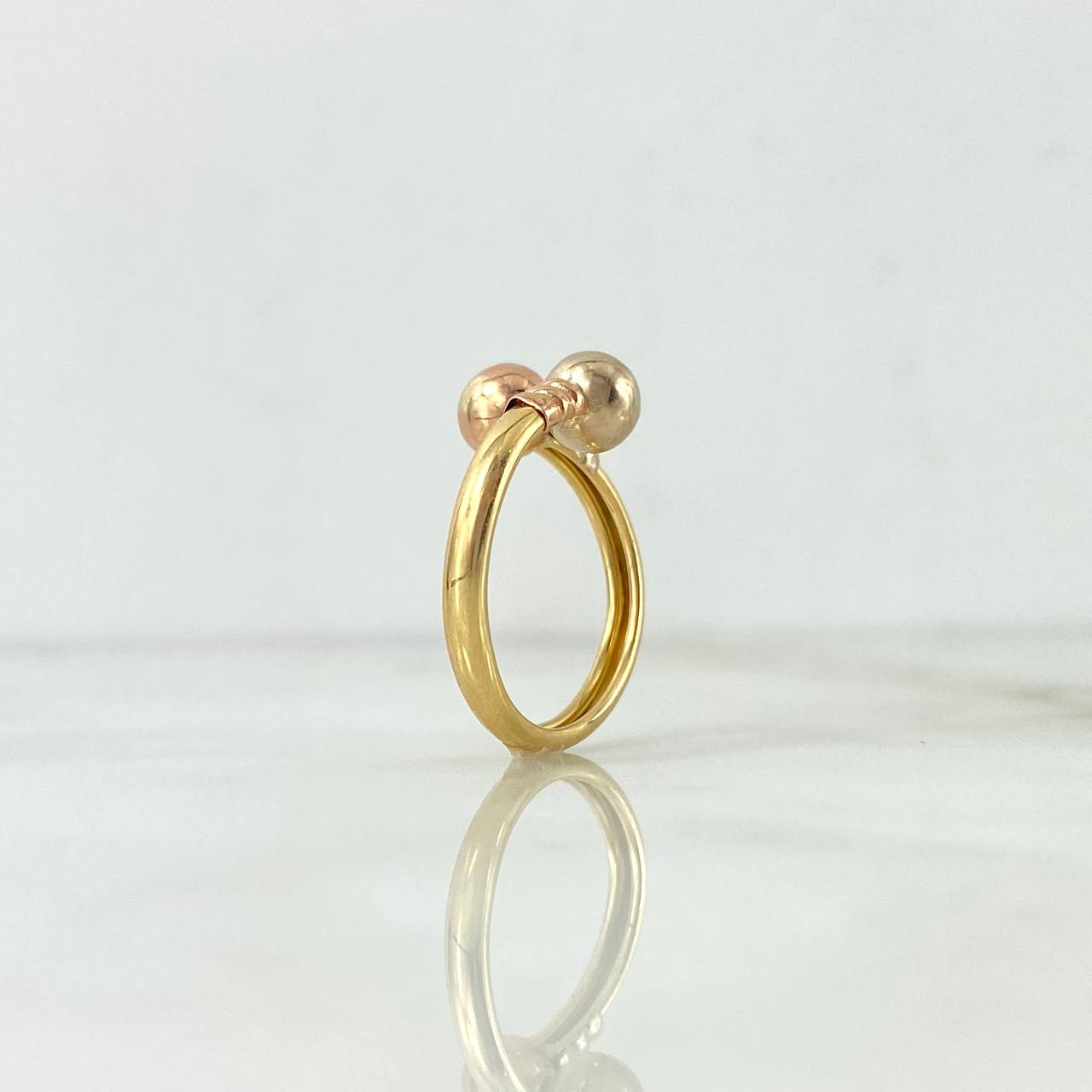Anillo Tu Y Yo 1.95gr / T8 / 6mm Bola Lisa Oro Amarillo ©