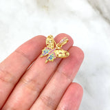 Dije Mariposa 2.35gr / 2.3cm / Circones Colores Pasteles Oro Amarillo ©