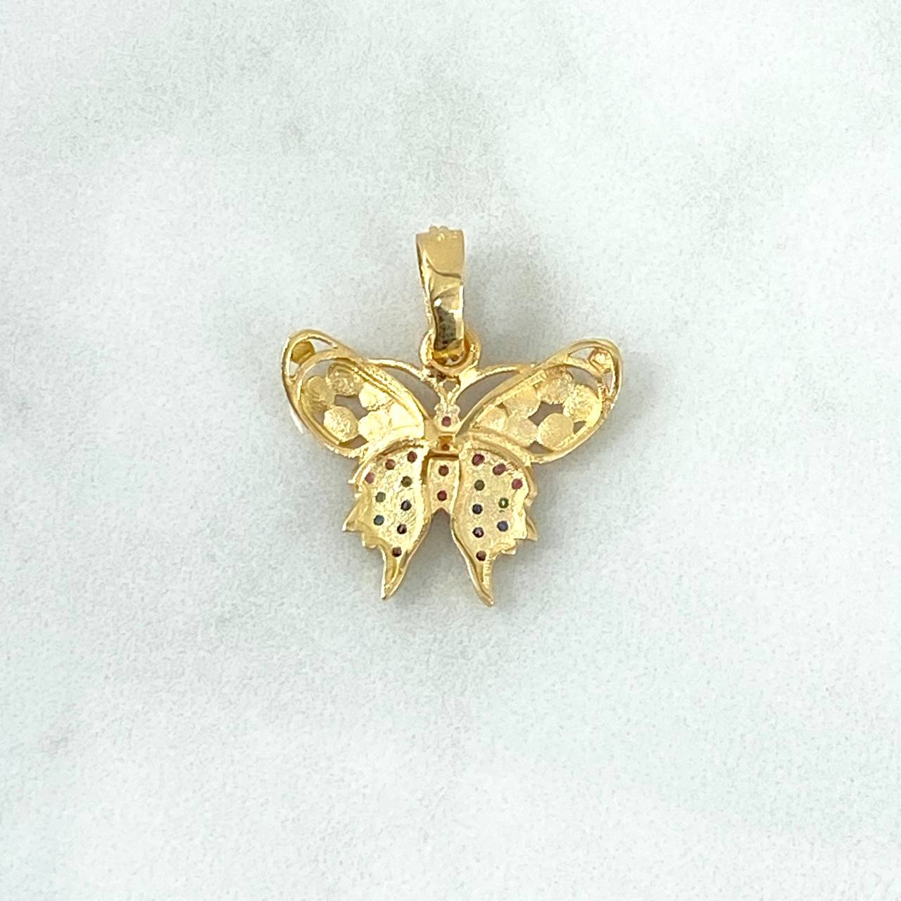 Dije Mariposa 2.35gr / 2.3cm / Circones Colores Pasteles Oro Amarillo ©