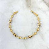 Pulso Rustico Tornillo Manzana 4.55gr / 19cm / Cauchos Negros Oro Amarillo ©