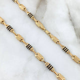 Cadena Rustica Adige Diamantado 14.75gr / 60cm / Cauchos Negros Oro Amarillo ©