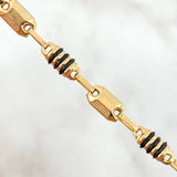Cadena Rustica Adige Diamantado 14.75gr / 60cm / Cauchos Negros Oro Amarillo ©
