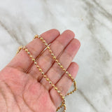 Cadena Militar 18.8gr / 60cm / 3mm Bola Diamantada Tres Oros