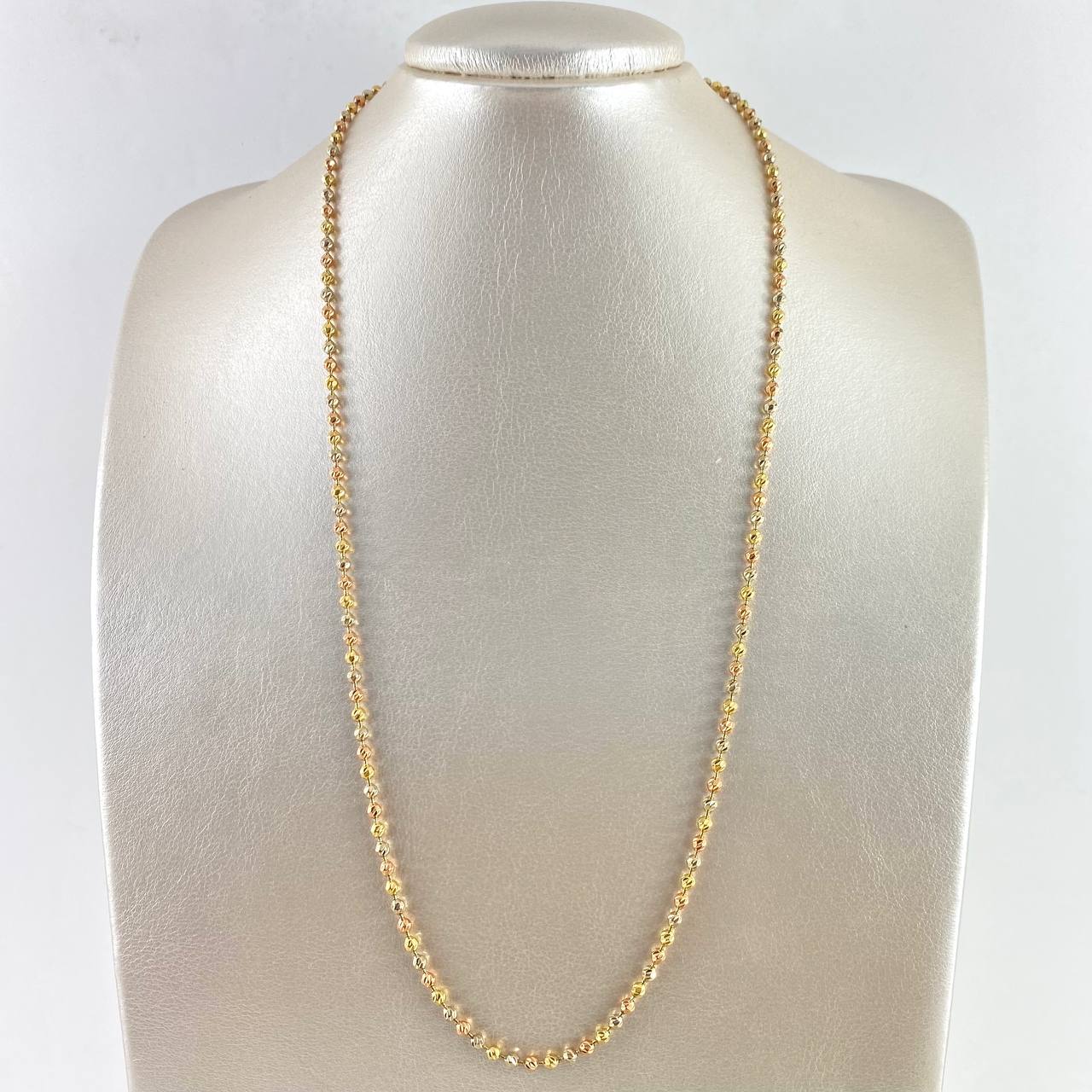 Cadena Militar 18.8gr / 60cm / 3mm Bola Diamantada Tres Oros
