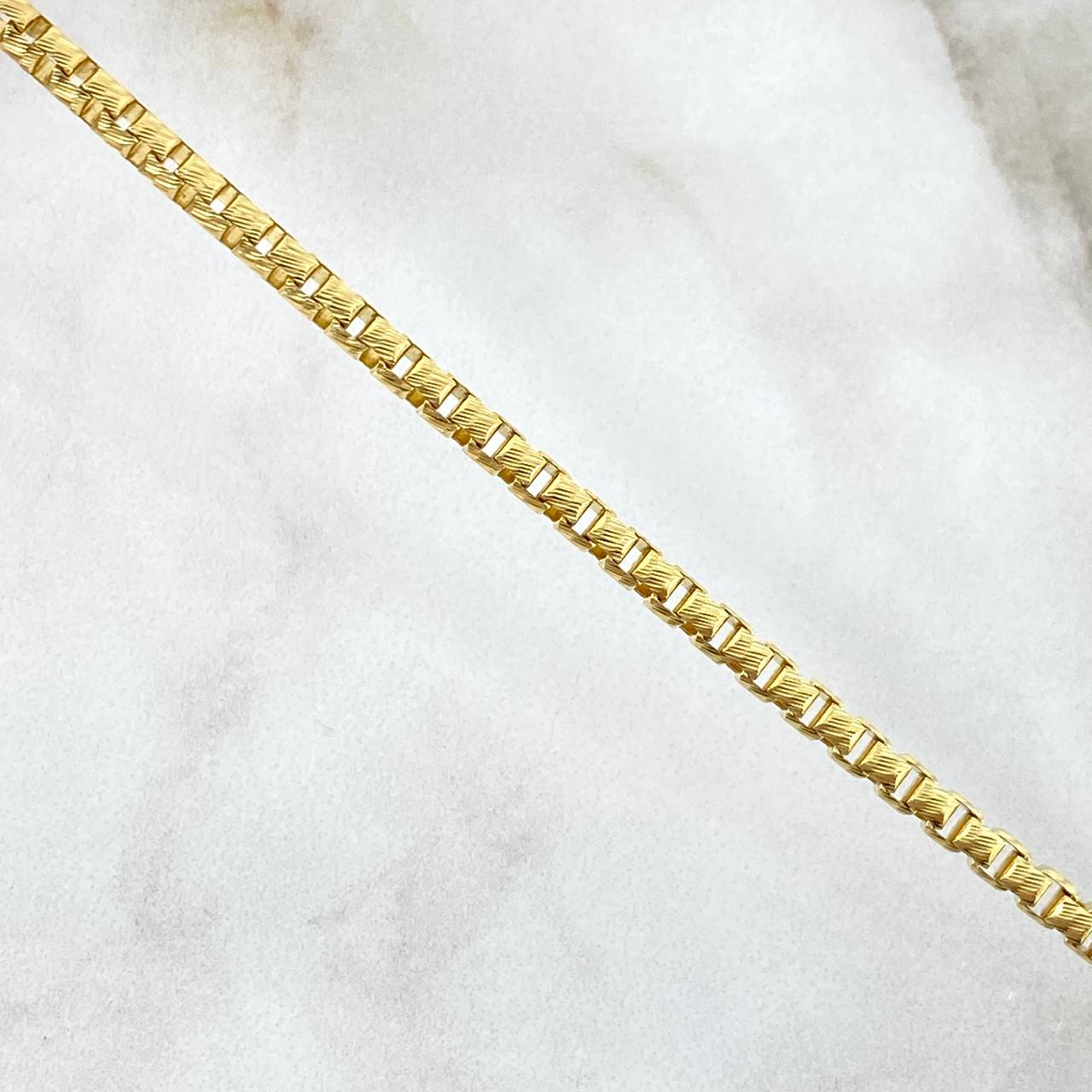 Pulso Cilindro Cuadriculado 11gr / 21cm / 3mm Diamantado Oro Amarillo +4 *