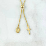 Pulso Denario Franco Virgen Milagrosa 3gr / 20cm / 3mm Bola Diamantada Graduable Oro Amarillo +4 ©