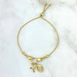 Pulso Denario Franco Virgen Milagrosa 5.1gr / 20cm / 3mm Bola Lisa Aro Graduable Oro Amarillo +4 *