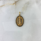 Dije Virgen de Guadalupe 3.7gr / 3.4cm / Circones Blancos-Negros Oro Amarillo