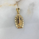 Dije Virgen de Guadalupe 2.7gr / 3.2cm / Circones Blancos-Negros Oro Amarillo