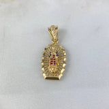 Dije Virgen de Guadalupe 2.9gr / 3.2cm / Circones Blancos-Azules-Fucsias Oro Amarillo