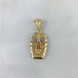 Dije Virgen de Guadalupe 2.9gr / 3.2cm / Circones Blancos-Azules-Fucsias Oro Amarillo