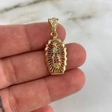 Dije Virgen de Guadalupe 2.9gr / 3.2cm / Circones Blancos-Azules-Fucsias Oro Amarillo