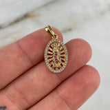 Dije Virgen de Guadalupe 2.45gr / 2.6cm / Circones Blancos-Verdes-Fucsias Oro Amarillo