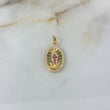 Dije Virgen de Guadalupe 1.8gr / 2.4cm / Circones Blancos-Verdes-Fucsias Oro Amarillo