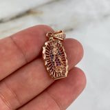 Dije Virgen de Guadalupe 2.75gr / 3.2cm / Circones Blancos-Azules-Fucsias Oro Rosa